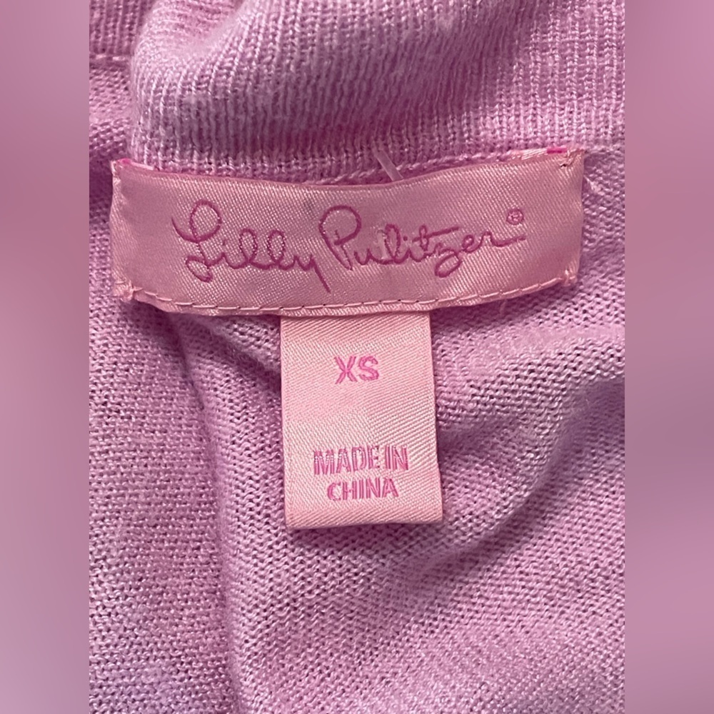 Lilly Pulitzer Kaitlin Cardigan Sweater Lilac Lavender Purple Button Down V Neck - Picture 7 of 8